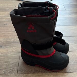 Kamik Kids' Gray and Red Snow Boots